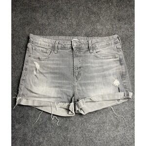 Old Navy O.G. High Rise Denim Shorts Women's Size 14 Gray Distressed